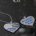 My Heart Bleeds Blue - US Thin Blue Line Flag Heart