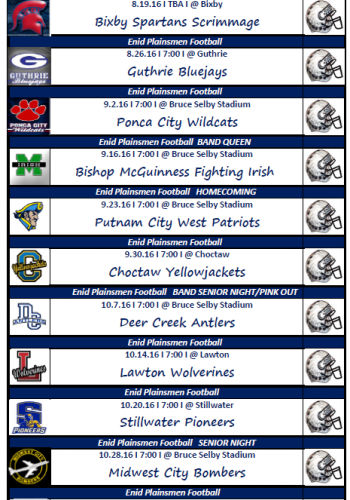 enid plainsmen football schedule