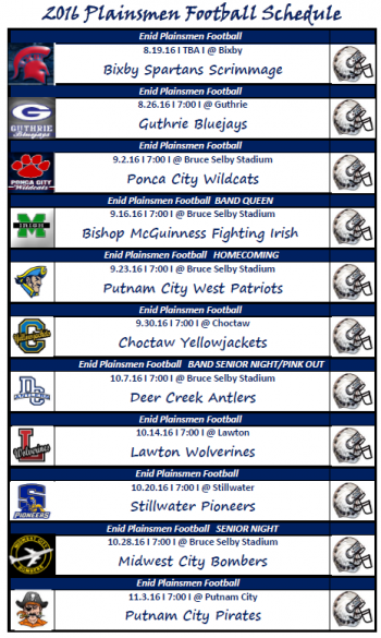 enid plainsmen football schedule